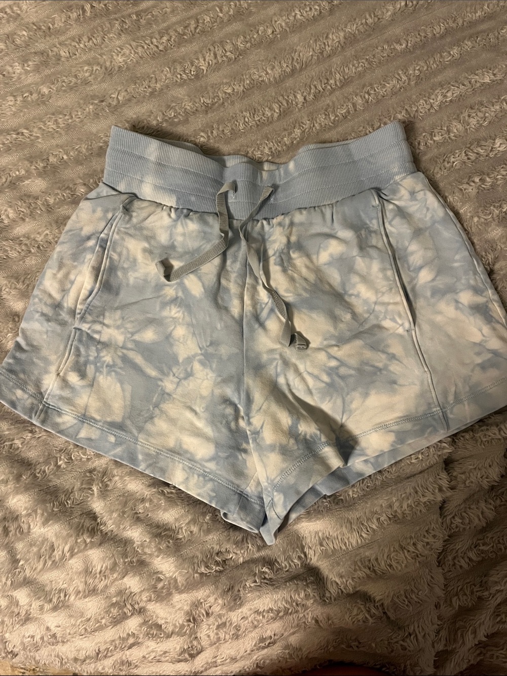all in motion Light Blue and White Tie-Dye Athletic Shorts